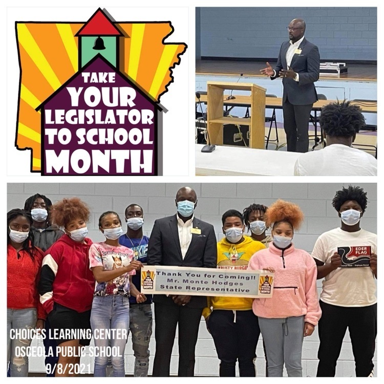 Choices Learning Center invited  Mr. Monte Hodges to their campus  for the annual “ Take your Legislator to School Month” Initiative.  Mr Hodges is the District 55 State Representative.  He conducted a mock session of a bill being passed and etc. 
