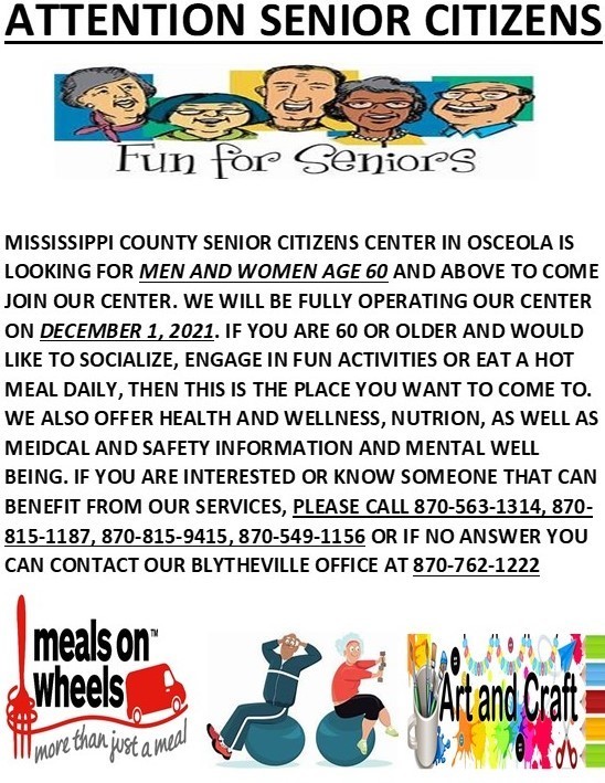 Senior Citizens Flyer About Joining Senior Citizen Center