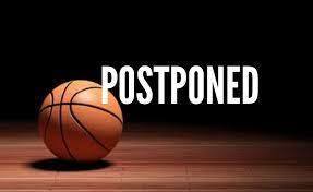 Picture of basketball with the word postponed