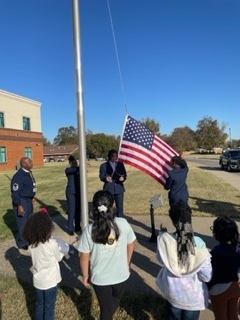 Picture of cadets lowering the flag