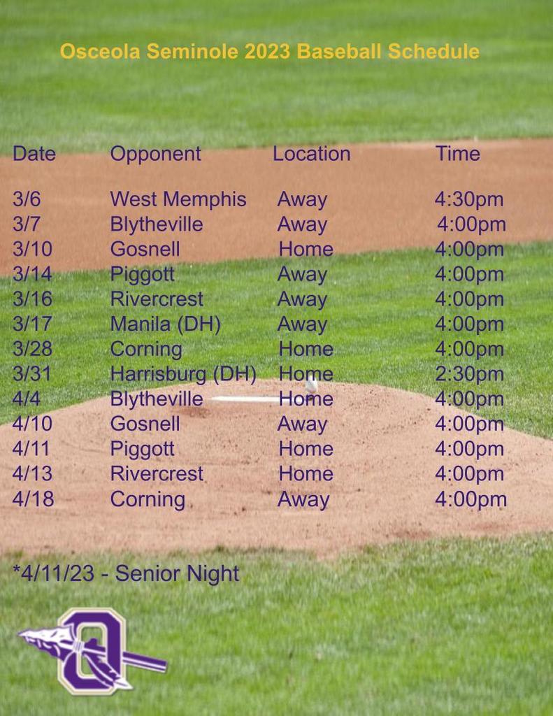 2023 baseball Schedule