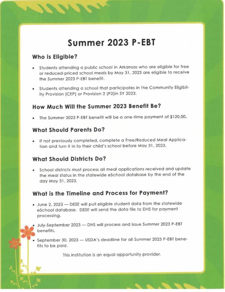 Summer 2023 P-EBT